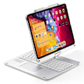 Miniatyrbilde 4 av 5: Kompatibel med iPad Air 13 (2024) / iPad Pro 12.9 (2022) / (2021) / (2020) / (2018) Trackpad Bakgrunnsbelyst Tastatur med Tablet Case-Perfet Silver