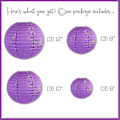 Pikkukuva 2 / 4: 12 kpl Paper Lanterns - Moniväriset pyöreät paperilyhdyt juhliin ja vuosipäiville, 4 kokoa - Perfet Purple