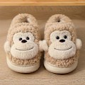 Miniatyrbillede 4 af 5: Dame Herre Sko Pige Pels Anti Slip Varme Hjemmesko Moderigtig Dejlig Abe Matchende Bomuld Hjemmesko Efterår Vinter Plys Hjemmesko - Perfet Light brown 38-39
