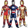 Miniatyrbillede 2 af 2: Børn Drenge Deluxe Iron Man Cosplay Kostume Rød L 130-140CM blue M 120-130CM