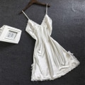 Miniatyrbild 2 av 8: Bowknot Transparent Sexig Underkläder Spets Tyll Hollow Suspender Grå- Perfet Gray S