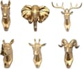 Coat Rack 6 pcs Animal Wall Hook Towel Hook Hanger Towel Rack Universal Hook Gold-WELLNESS