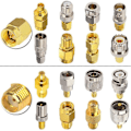 Miniatyrbillede 5 af 5: 16 Type SMA-stik SMA-adapterkits SMA til MCX/TV/F/BNC/UHF/RP-SMA Lige Type Nikkel Guld Pla-Perfet