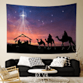 Pikkukuva 3 / 6: Jeesuksen syntymä Tapestry Joulun syntymäseinä Tapestry Christian