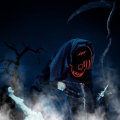 Miniatyrbild 5 av 6: Halloween Skull Mask Helhuvud Skeleton Biokemisk Mask Gul - Perfet