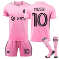 Miniatyrbilde 1 av 3: Major League Soccer Messi No.10 Miami International-drakt Hjemme Borte Fotballdrakt for voksne barn beste Bortebarn Barn 28 (150-160 cm) - Perfet Kids 28(150-160cm) Home