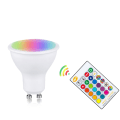 Pikkukuva 1 / 6: GU10 10W LED-lamppu 2 kpl RGB+ Lämmin valkoinen Kaukosäädin - Perfet