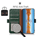 Miniatyrbillede 4 af 4: til OPPO Find X3 / X3 Pro KHAZNEH Side-Magnetisk Litchi Læder RFID Etui - Perfekt Green