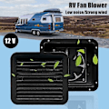 Miniatyrbillede 2 af 5: 12V Envejs Lydløs Køleventilator Sideudstødningsventilator til Bil RV Caravan RV Ventilator (Sort) - 8-Perfet