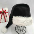 Miniatyrbild 5 av 10: 75 cm Vuxen Barn Svart plysch lång julhatt Juldräkt Pompom Jultomte Cap Festival Festtillbehör Presenter