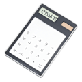 Miniatyrbillede 2 af 5: Solcelledrevet lommeregner med berøringsskærm, 8-cifret LCD-display, bærbar transparent lommeregner til kontor, skole, hjem, sort - Perfekt