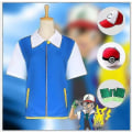 Miniatyrbillede 1 af 3: Ash Ketchum Kostume Frakke Hat Handsker Poke Ball Anime Halloween kostumer - Perfet 4 PCS