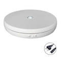 Miniatyrbild 1 av 5: Smart laddningsbar justerbar hastighet elektrisk skivspelare 360 grader 110/220v-Perfet White European standard 220V