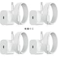 4-pack iPhone-laddare - Snabbladdare - Adapter + 2-meterskabel 20W USB-C Vit 4-Pack USB-C