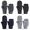 Miniatyrbild 3 av 5: Fingerlösa Vinterhandskar med Vändbar Design för Pekskärm - Ullstickade, Bytbara - Perfekt Dark Gray
