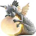 Miniatyrbillede 2 af 4: Dragon Statue Havefigur Powered LED-lys Udendørs - Perfet