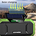 Miniatyrbild 8 av 10: 5000mAh vevradio vattentät nödradio solhögtalare - Perfet green