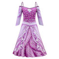 Miniatyrbillede 1 af 5: Piges Langærmet Klassisk Havfrue Ariel Cosplay Kjole til Halloween Karneval Fest - Perfekt Purple 120 cm