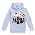 Miniatyrbild 1 av 2: ROBLOX Speltryckta Hoodies Barn Pojkar Flickor Långärmad Huvtröja Pullover Sweatshirt Casual Toppar Present-Perfekt Gray 7-8 Years
