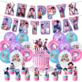 K-Pop Devil Hunter Bursdagsfest Dekorationssett - Banner, Kaketopp, Ballonger, Perfekt for Barne-Temafester - Perfekt Style 1