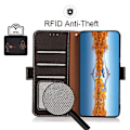 Miniatyrbillede 4 af 4: til OPPO Find X3 / X3 Pro KHAZNEH Side-Magnetisk Litchi Læder RFID Etui - Perfekt Brown
