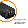 Miniatyrbillede 2 af 5: Gigabit PoE Injector 12V til 24V PoE Konverter Kompatibel med Solcellekonverteringer 12-60V Input 24V Passiv PoE Ou-Perfet