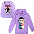 Miniatyrbild 1 av 3: Cristiano Ronaldo Hoodie VM-tröja Nr 7 Julgåvor Fotbollsstjärna Hoodie Flickor Pojkar Huvtröja Pullover Toppar Barn Tonåringar - Perfekt Purple 3-4years
