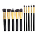 Miniatyrbillede 1 af 5: 10 stk. Makeup Brush Set - Lintfri, Tætte Børstehår, Blød Pudder, Foundation, Contour, Blush, Concealer - Perfekt Black Golden