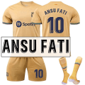 Miniatyrbillede 2 af 3: 22-23 Barcelona Away #10 Ansu Fati T-shirt fodbolduniformsæt - Perfet M