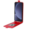 Miniatyrbillede 4 af 4: Kompatibel med R64 Tekstur Vertikal Flip Læder Telefon Cover - Perfekt Red For Samsung Galaxy S25 Ultra 5G