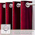 Miniatyrbillede 2 af 5: Luksuriøse termisk isolerede gardiner, tykke, solide, effektive mørklægningsgardiner - Perfekt Wine Red W 59x H 98 150cm*250cm
