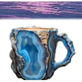 Miniatyrbillede 1 af 5: Mineralkrystal Kaffeekrus, Flerfarvet Mineralkrystal Kaffeekrus - Perfekt blue