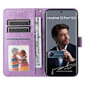 Miniatyrbild 2 av 5: för Realme 12 Pro 5G/12 Pro+ 5G Läderfodral Präglat Solros Flip Folio Plånbok Telefonfodral - Perfet Style C
