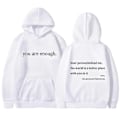 Miniatyrbilde 1 av 5: Du er nok trykt hettegenser høst casual herre- og damegensere topper-Perfet White S