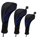 3X Golfklubbhuvudskydd Set Lång Hals Driver Fairway Woods Huvudskydd - Perfekt Blue
