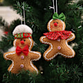 Miniatyrbild 3 av 6: Julhänge, 5,9x4,7", pepparkaksdocka (2st/ set)