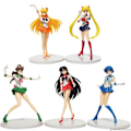 Miniatyrbild 1 av 6: 5 st/ set Sailor Moon Actionfigurer Modell Leksak Anime Collection Dekorationsdockor Shytmv - Perfet
