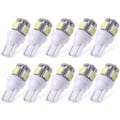 Miniatyrbilde 1 av 4: T10 w5w Led med 5 stk 5050SMD 6000k brikke 12v DC 10-pakning - Perfet white