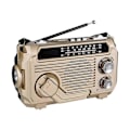 Miniatyrbild 1 av 5: FM AM SW Radio Solarladdning Nödradio Mottagare Handvev Bluetooth 5.2 Stöd TF USB Rand-Perfet Gold