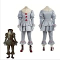 Miniatyrbillede 3 af 9: Halloween Cosplay Stephen King's It Pennywise Clown Mask Kostume Mask uden LED One size Gold Men L