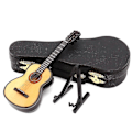 Miniatyrbilde 1 av 4: Miniatyr-replika av ornamentale gitarer Mini klassisk gitar/elektrisk gitarmodell Julepynt-Perfekt Wood Color Classical Guitar