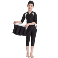 Miniatyrbillede 3 af 5: Piger Børn Muslim Badetøj Islamisk Badetøj Gentle Skin Burkini Badetøj Strandtøj - Perfet Black 9-10 Years
