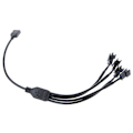 Miniatyrbillede 3 af 5: PC Bundkort 5V 3-polet 12V 4-polet til AURA RGB Fan Stik Multi-Connector Kabel - Perfet Female head One part two