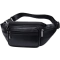 Miniatyrbillede 1 af 6: Læder Fanny Pack taljetaske til mænd Kvinder Rejse Vandreture Løb - Perfet