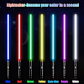 Miniatyrbilde 4 av 4: Fargerikt lyssverd - RGB 7 farger utskiftbart elektronisk lyssverd med lydeffekter - 1 stk svart - Perfekt