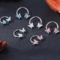 Miniatyrbillede 3 af 6: Sommerfugl Hestesko Næseringe Øreringe Septum Ring - Perfet A1