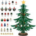 Miniatyrbilde 2 av 4: Adventskalender 2024 24 Dager Julekalender Tretre i Tre med Miniatyrpynt Bordplate DIY Minitre for Juleborddekorasjon