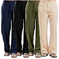 Pikkukuva 1 / 4: Miesten pellavapüksid Able Linen Pants - Rentot, korkeavyötäröiset, urheilulliset housut - Perfet Khaki ASIAN 4XL