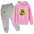 Miniatyrbilde 1 av 5: Vår Høst Gutter Casual Cobra Kai Trykk Langermet Genser Hettegenser+Bukser Klær 2 STK Treningsdress 4-14 År Jente Gutter Klær-Perfet 9-10T 8