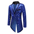 Miniatyrbillede 2 af 5: Sliktaa Herre Sequin Svalehalefrakke Jakke Fest Show Tux Kjole Frakke - Perfekt Blue 3XL